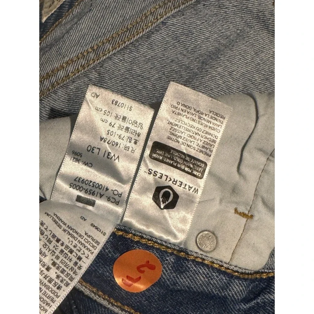 Levi’s Premium Big E 501 Blue Denim Jeans Mens 31x30 Levi Strauss Grunge Y2K Ska